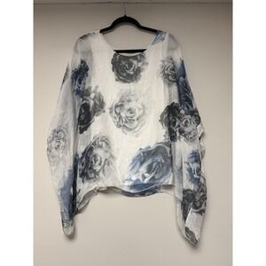 GIUSY Womes Floral Top Size S Vintage Old Money Silk‎ Blouse